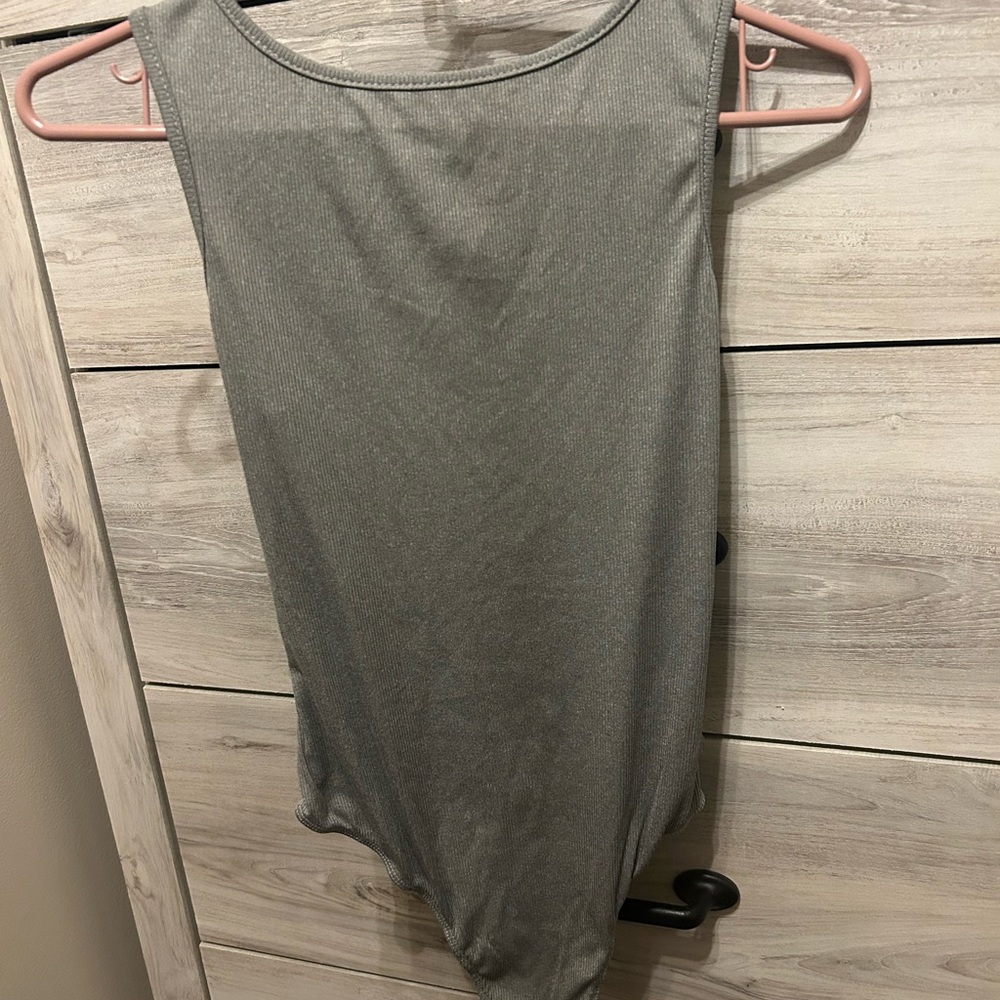 SHEIN Gray Sleeveless Bodysuit